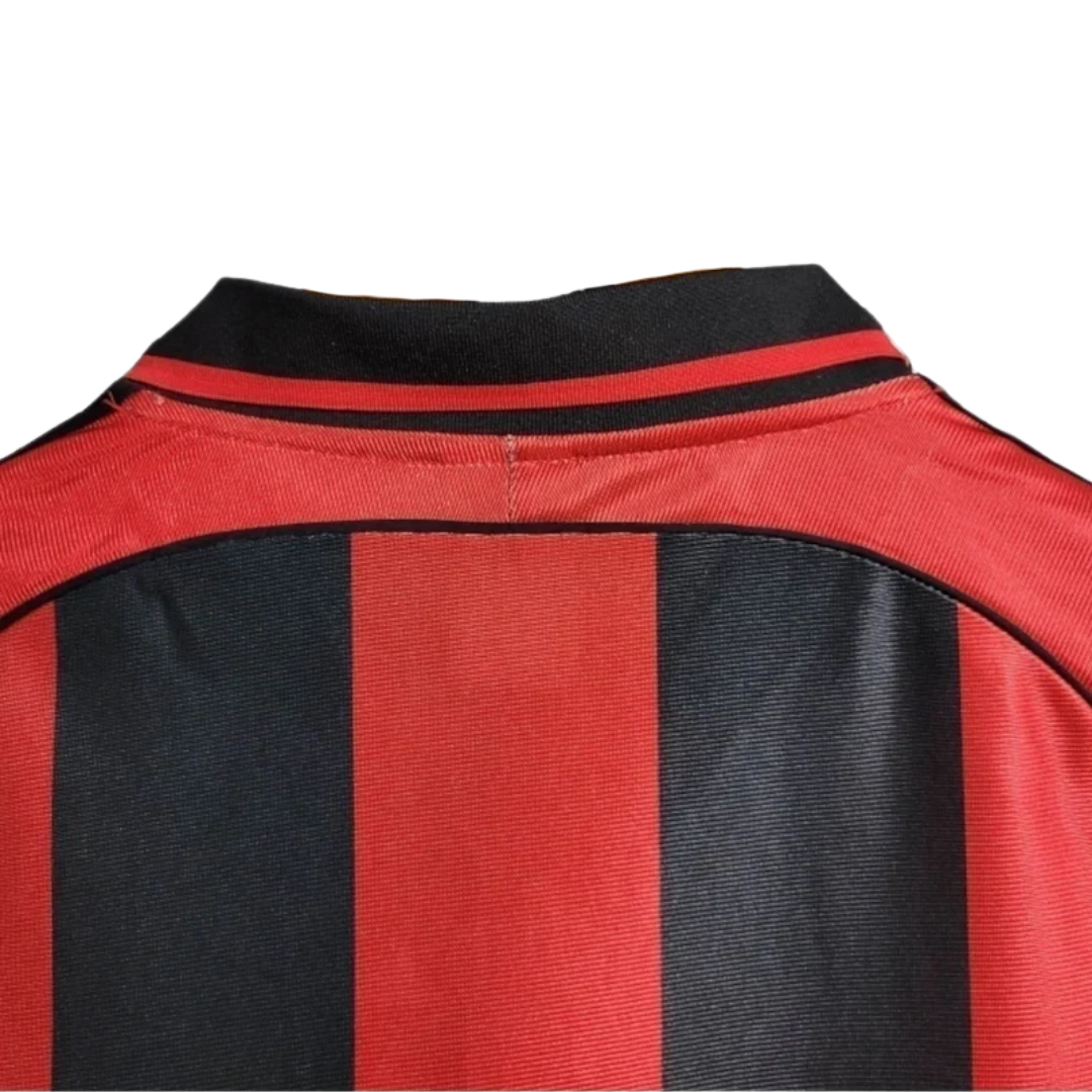 Camisa AC Milan I 1998/1999 - Retrô Adidas - Vermelha e preta