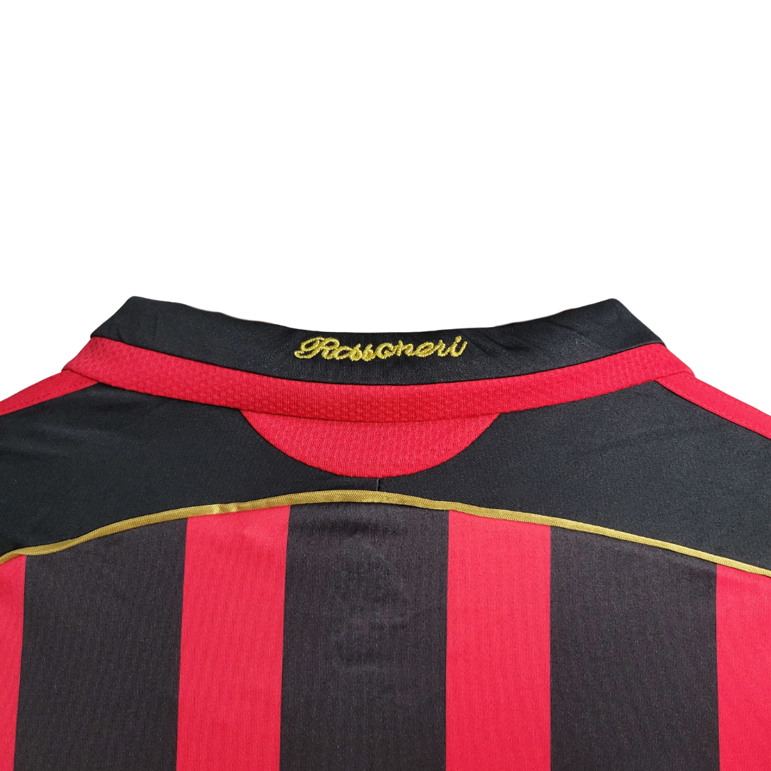 Camisa AC Milan I 2006/2007 Manga Longa - Retrô Adidas - Preta e vermelha