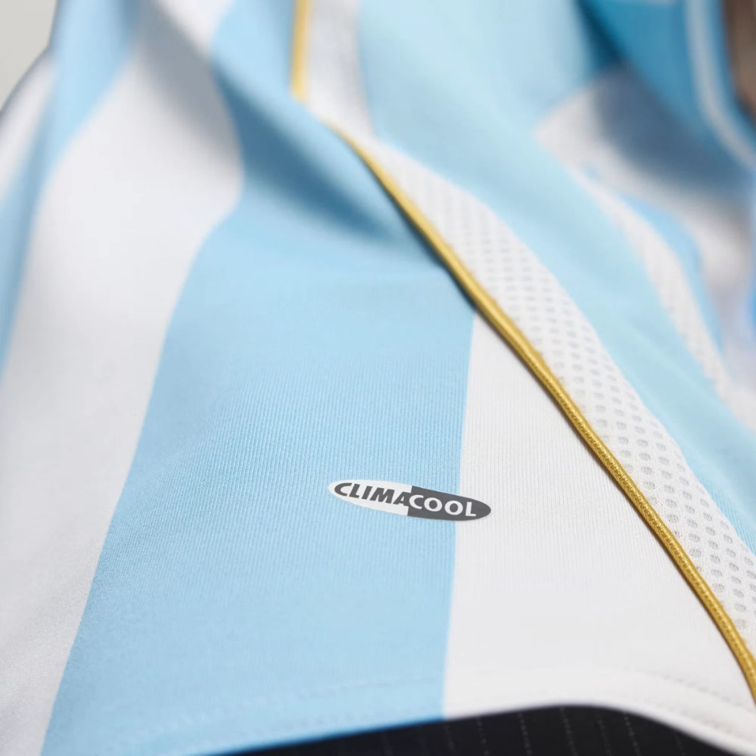Camisa Seleção da Argentina I 2006 - RetrÓ Adidas - Azul e branco com detalhes em preto