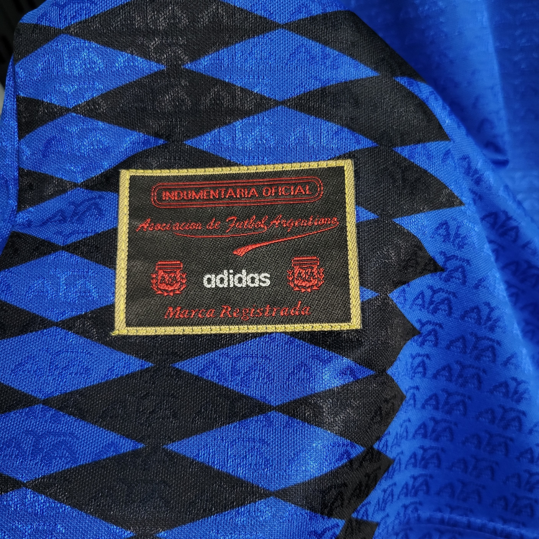 Camisa Seleção da Argentina II 1994 - RetrÓ Adidas - Azul com detalhes em preto