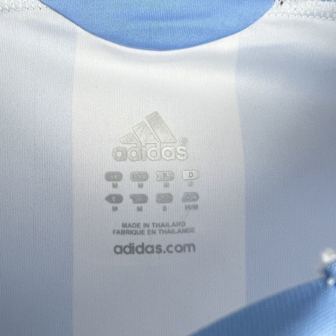 Camisa Seleção da Argentina I 2006 Manga Longa - RetrÓ Adidas - Azul e branco com detalhes em preto