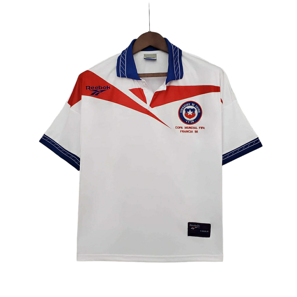 Camisa Seleção do Chile 1998 - Retrô Reebok - Branca