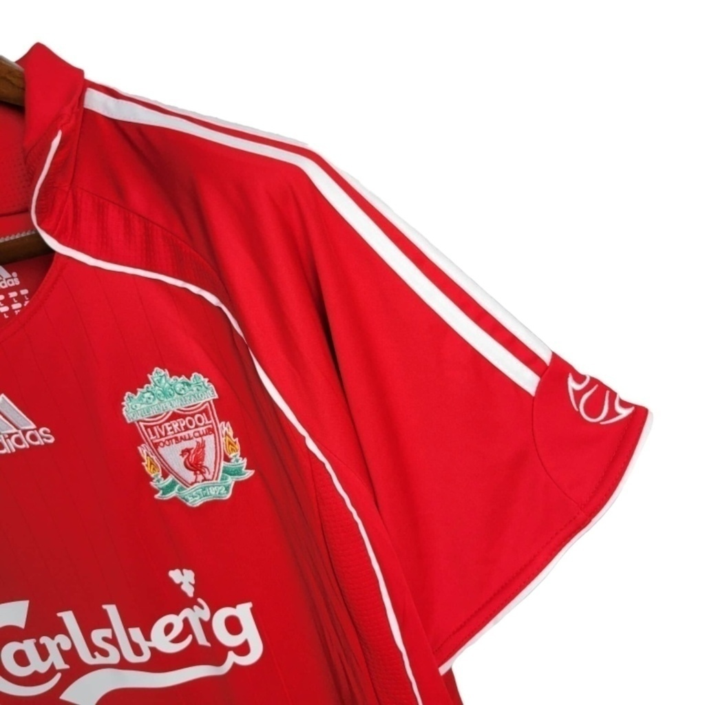 Camisa Liverpool I 2006/2007 - Retrô Adidas - Vermelha com detalhes em branco