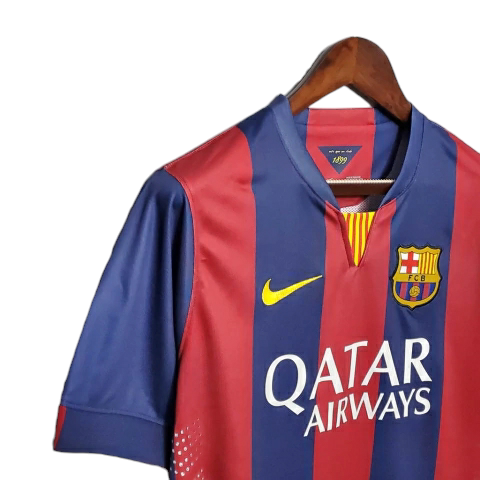 Camisa Barcelona I 2014/2015 - Retrô Nike - Azul e Grená