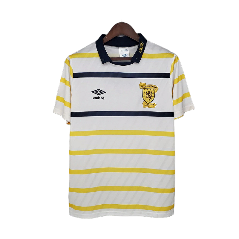 Camisa Seleção da Escócia 1988/1991 - Retrô Umbro - Branca e Amarela