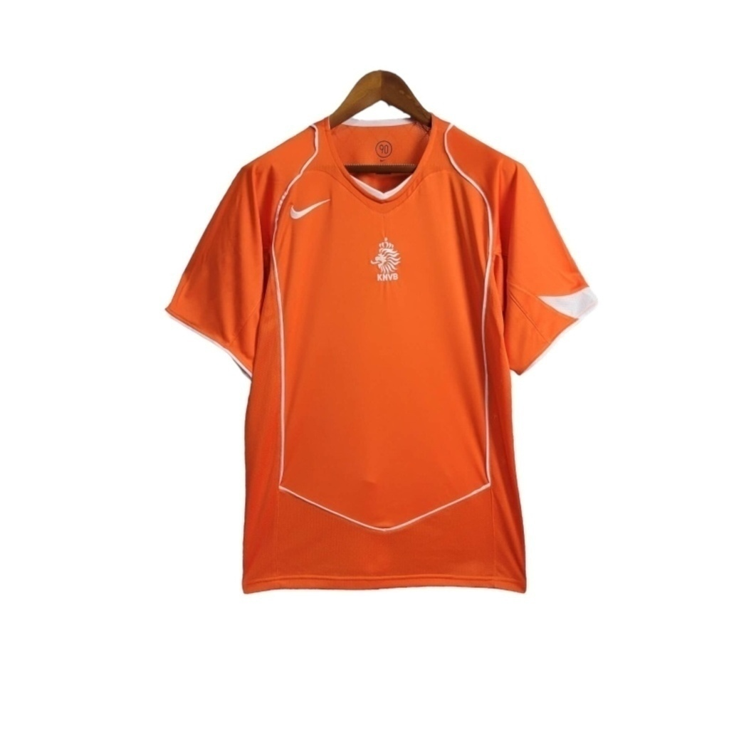 Camisa Seleção da Holanda I 2004 - RetrÓ Nike - Laranja com detalhes em branco