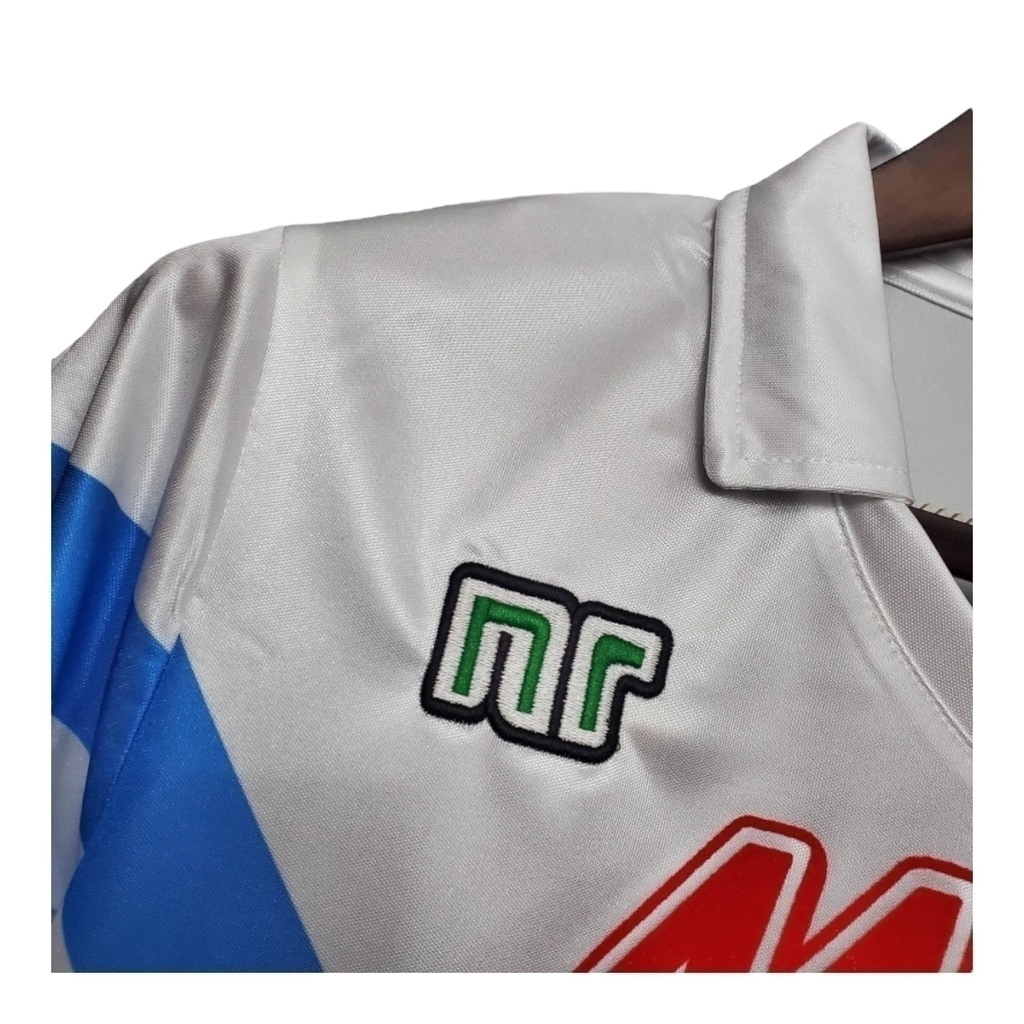 Camisa Napoli II 1988/1989 - Retrô Ennere - Branca com detalhes em azul
