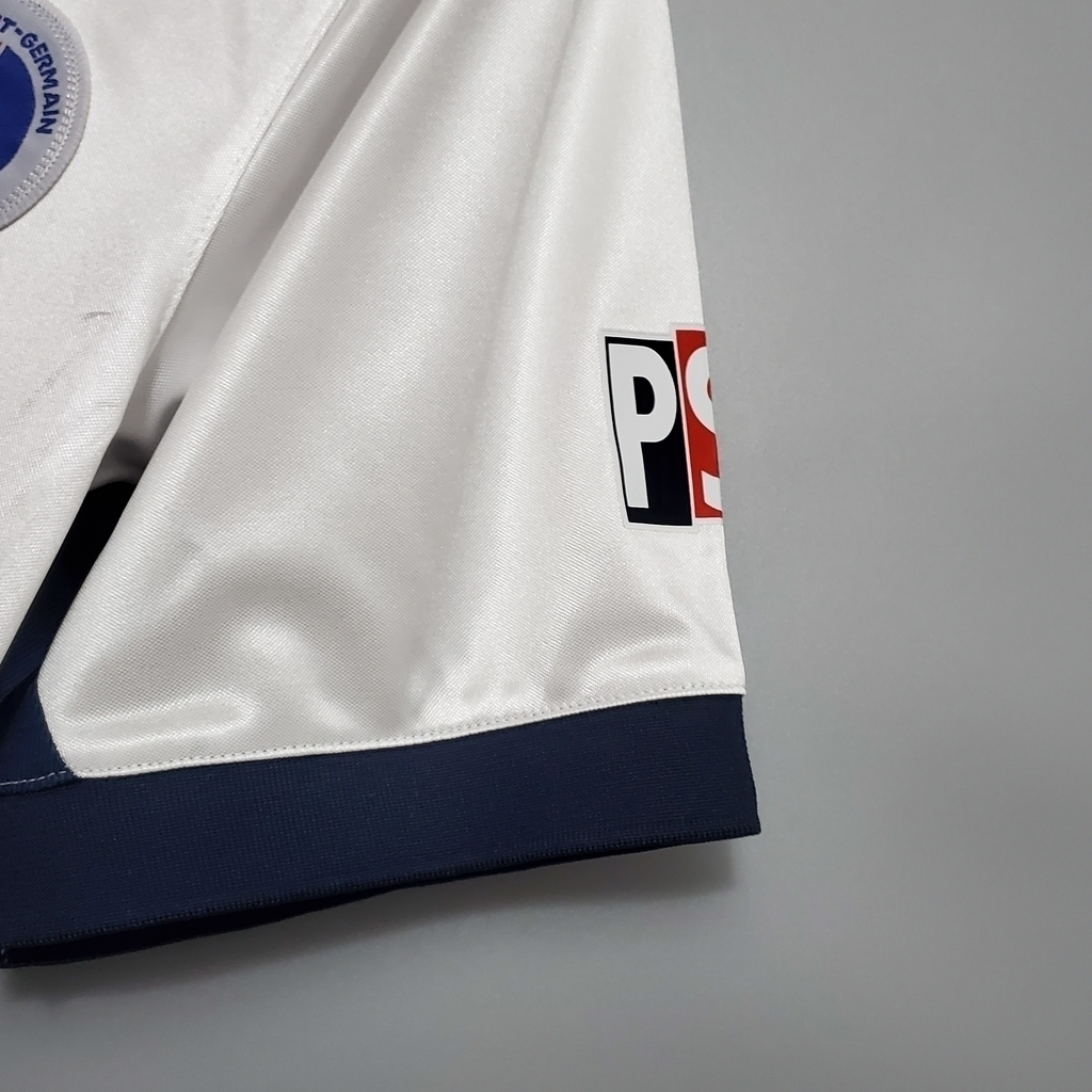 Camisa Paris Saint-Germain II 1998/1999 - Retrô Nike - Branca. azul e vermelha