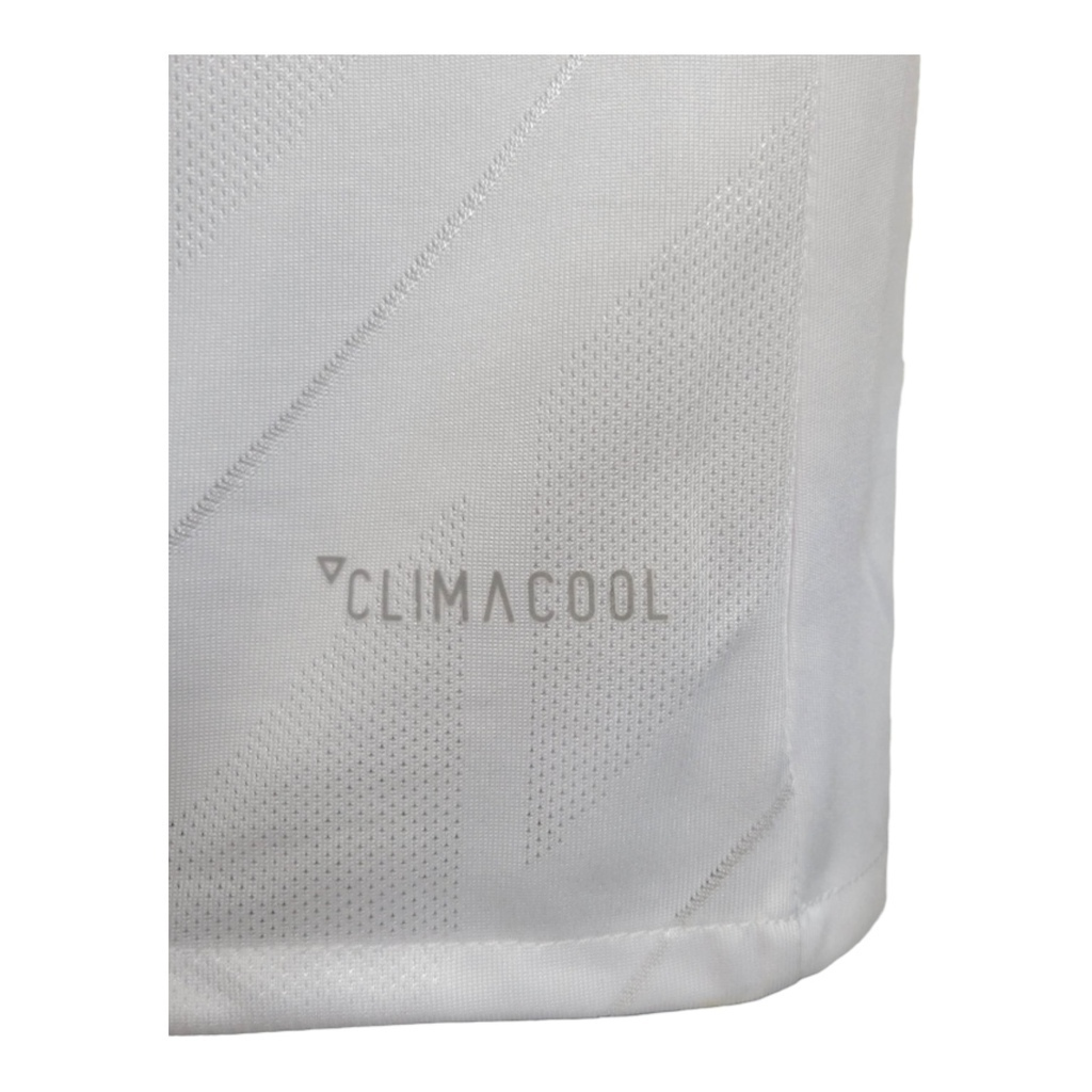 Camisa Real Madrid I 2017/2018 Manga Longa - Retrô Adidas - Branca com detalhes em azul