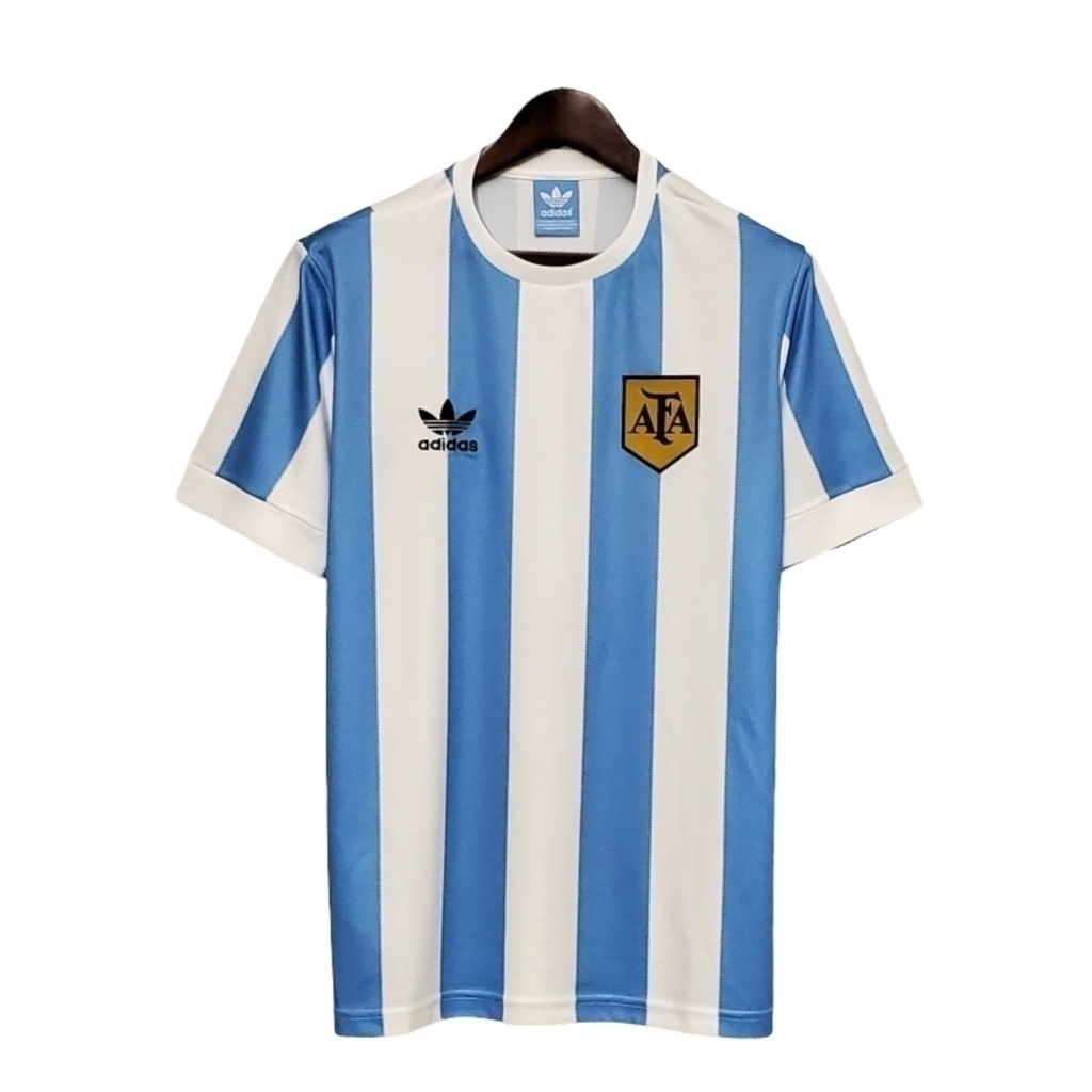 Camisa Seleção da Argentina I 1978 - RetrÓ Adidas - Branca com detalhes em azul
