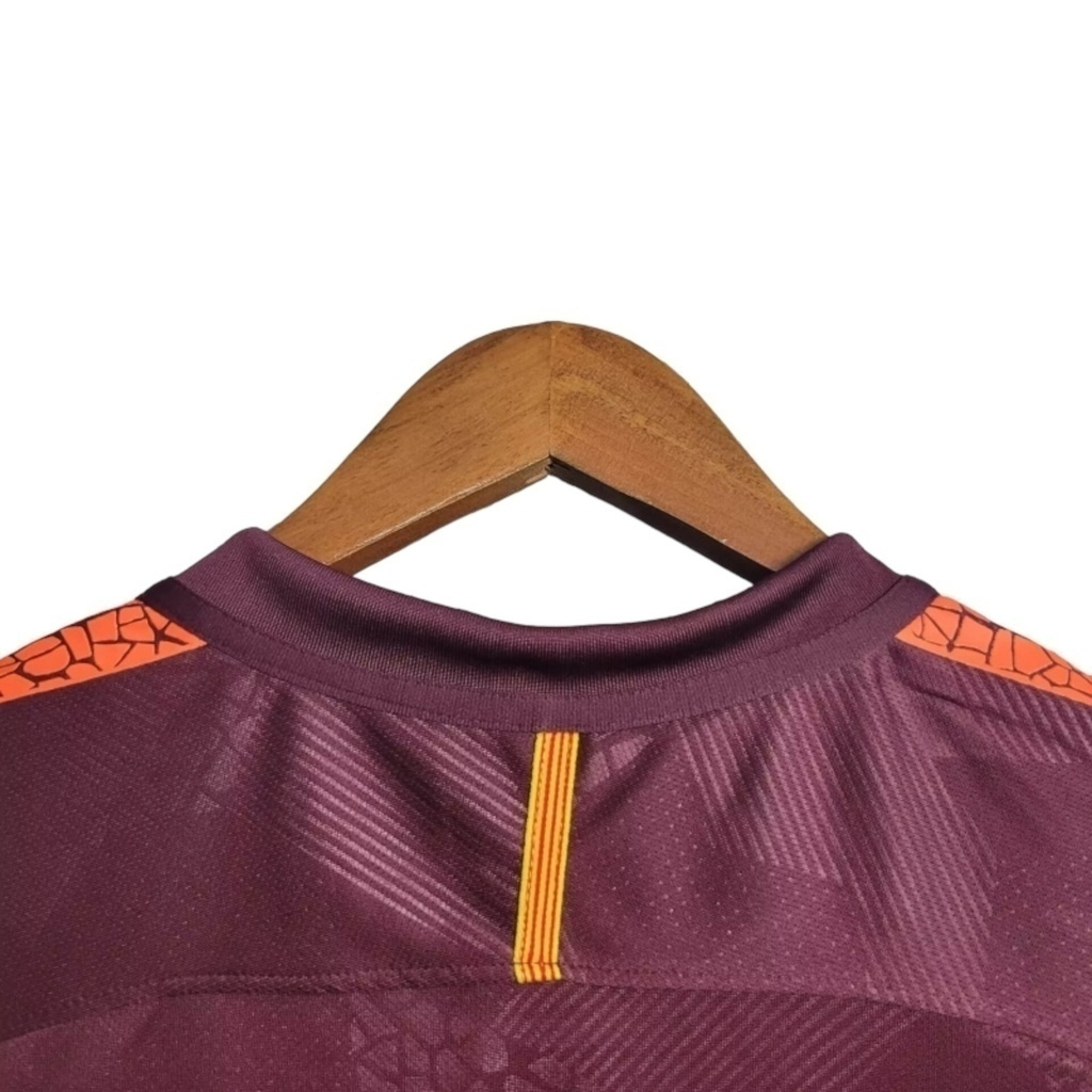 Camisa Barcelona 2018/2019 - Retrô Nike - Vinho com detalhes em laranja