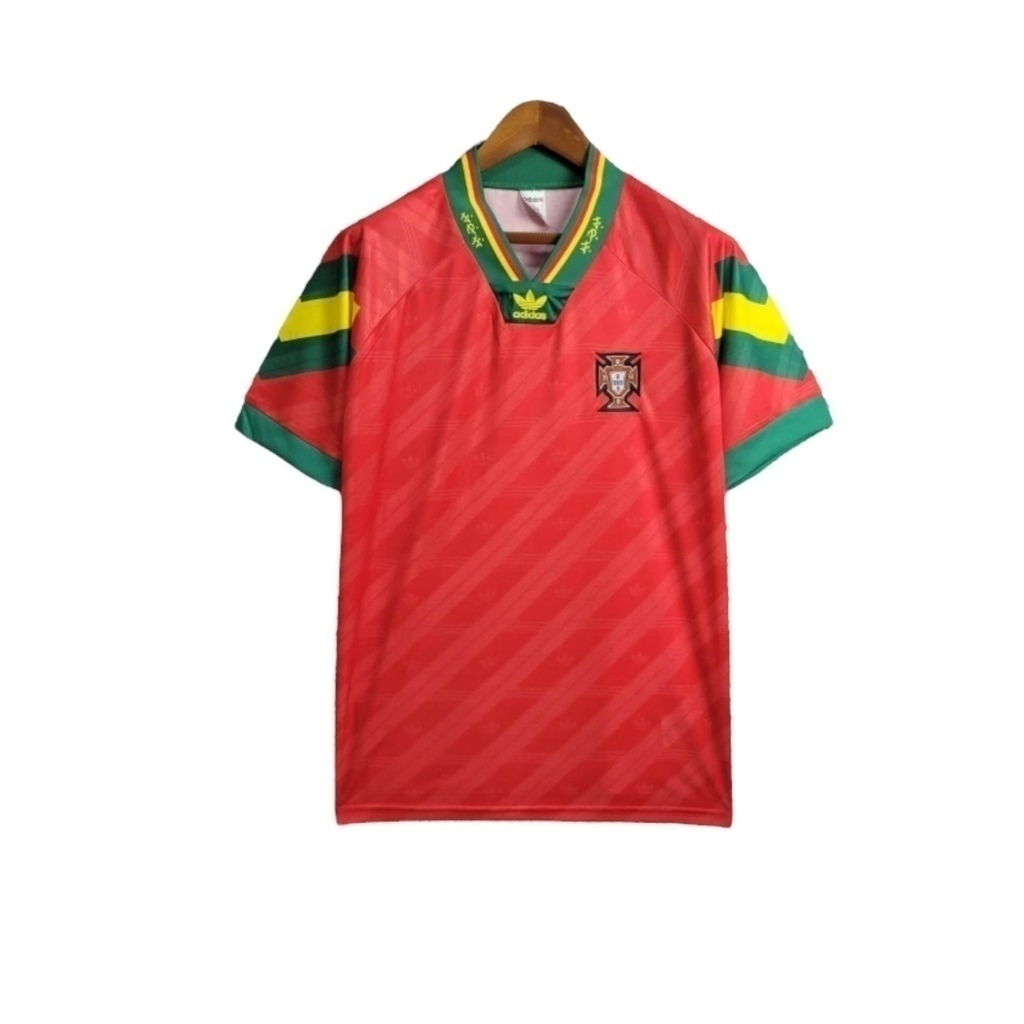 Camisa Seleção de Portugal I 1992/1994 - RetrÓ Adidas - Vermelha com detalhes em verde e amarelo