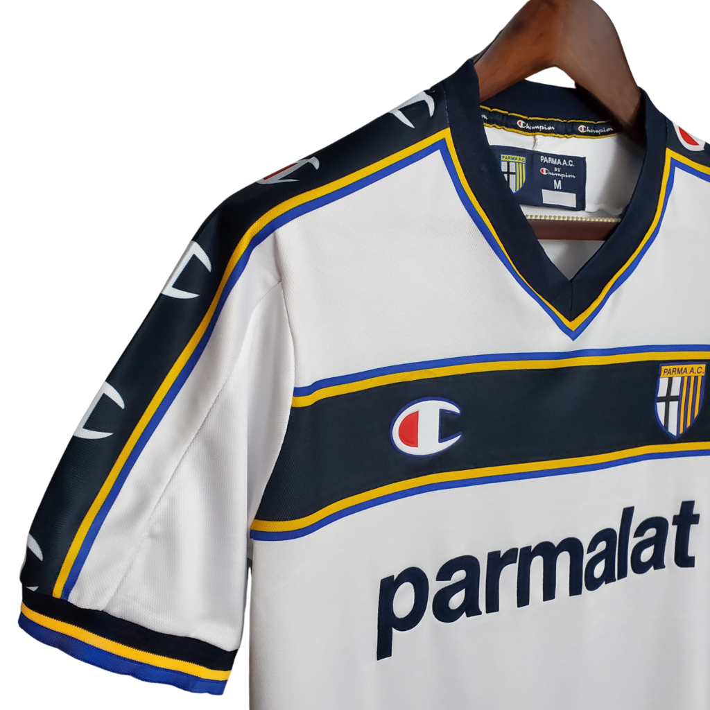 Camisa Parma II 2002/2003 - Retrô Champion - Branca com detalhes em preto