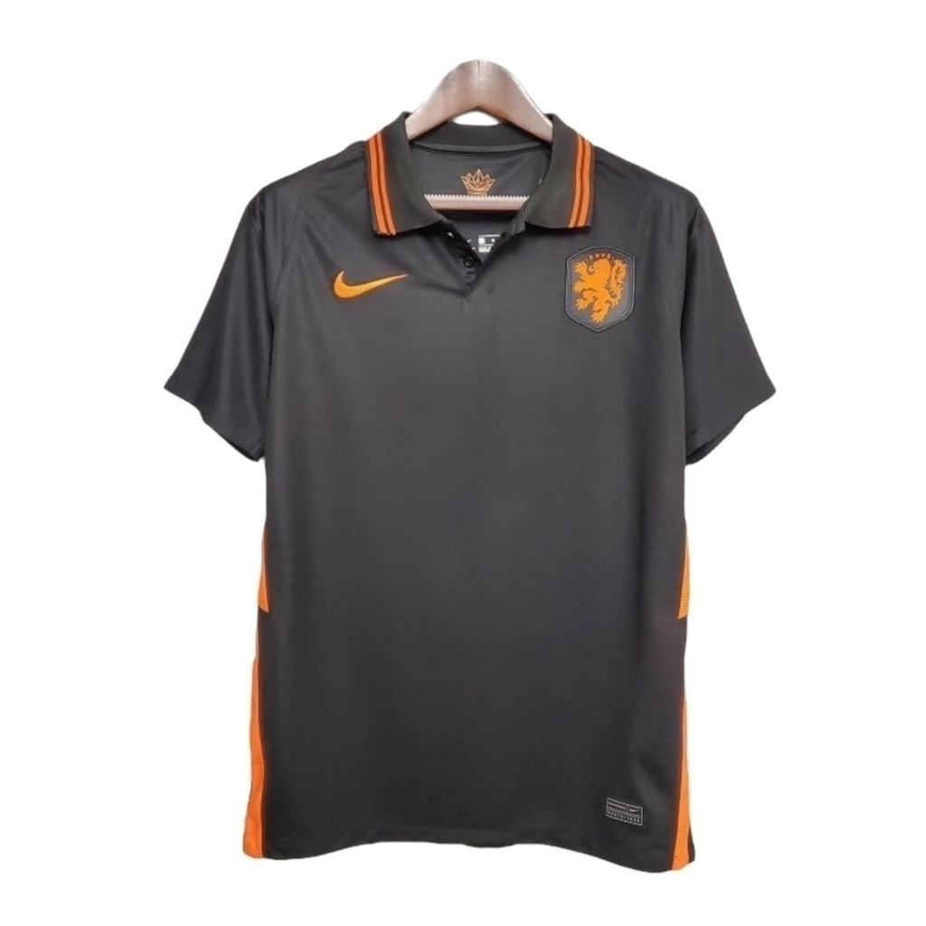 Camisa Seleção da Holanda I 2020 - RetrÓ Nike - Preta com detalhes em laranja