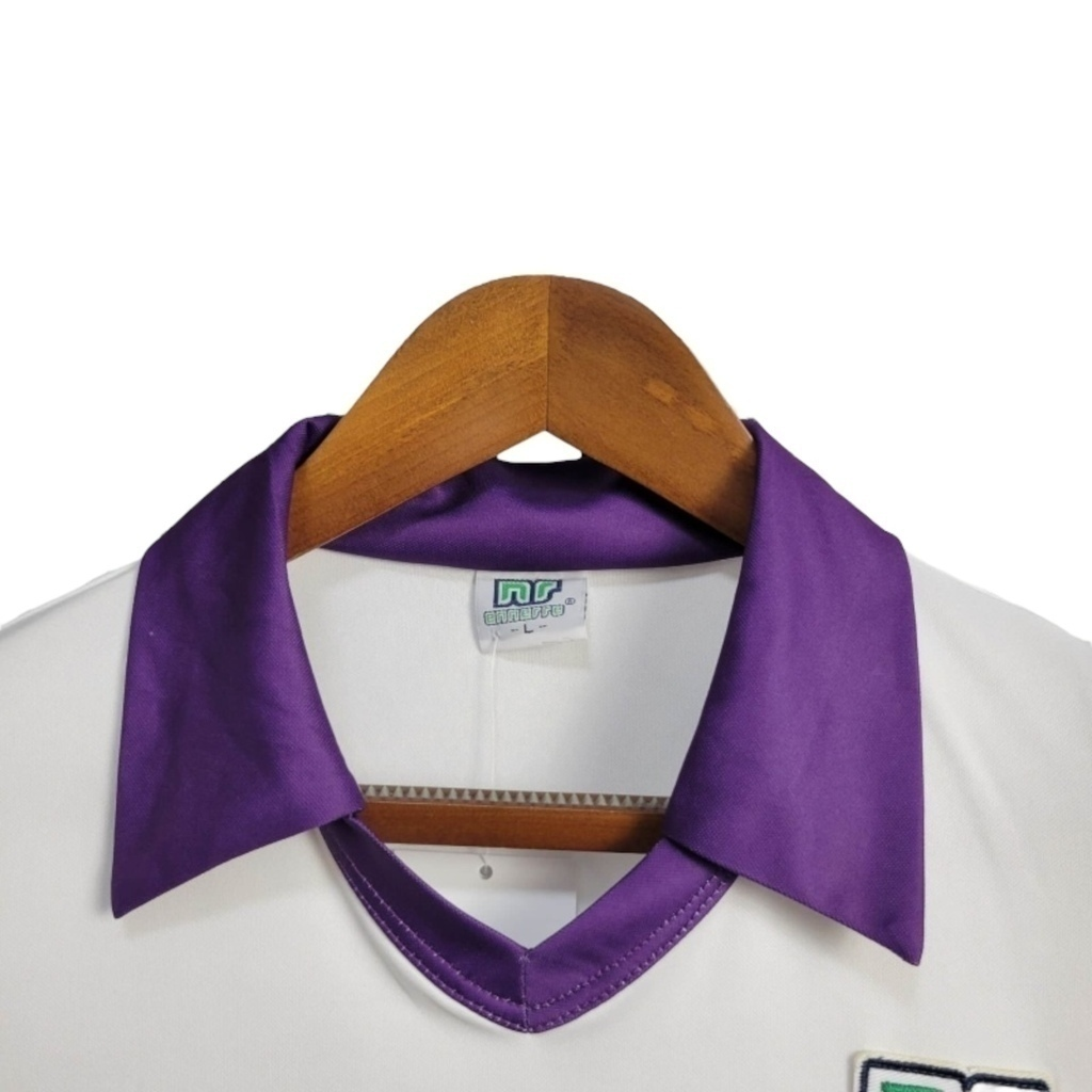 Camisa Fiorentina II 1984/1985 - Retrô Ennere - Branca com detalhes em roxo