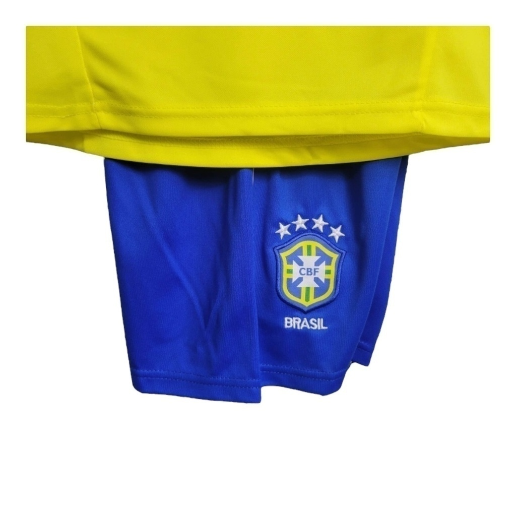 Conjunto Infantil Seleção Brasileira 2002 - RetrÓ Nike - Amarelo com detalhes em verde