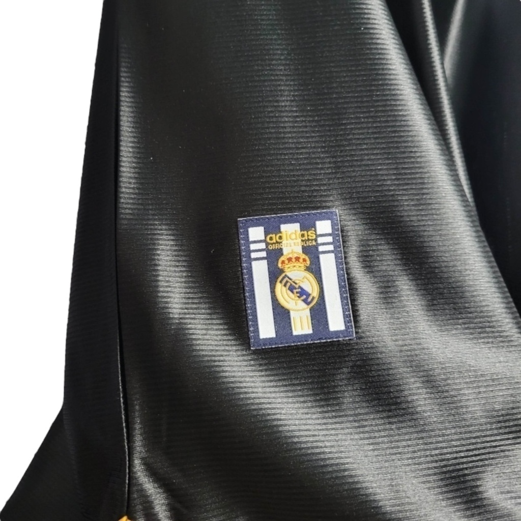 Camisa Real Madrid II 1999/2001 - Retrô Adidas - Preta com detalhes em amarelo