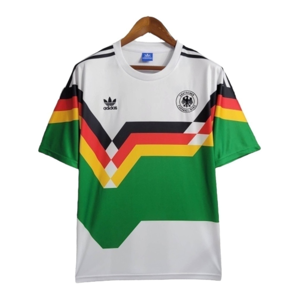 Camisa Seleção da Alemanha 1990 - RetrÓ Adidas - Branca com detalhes em verde
