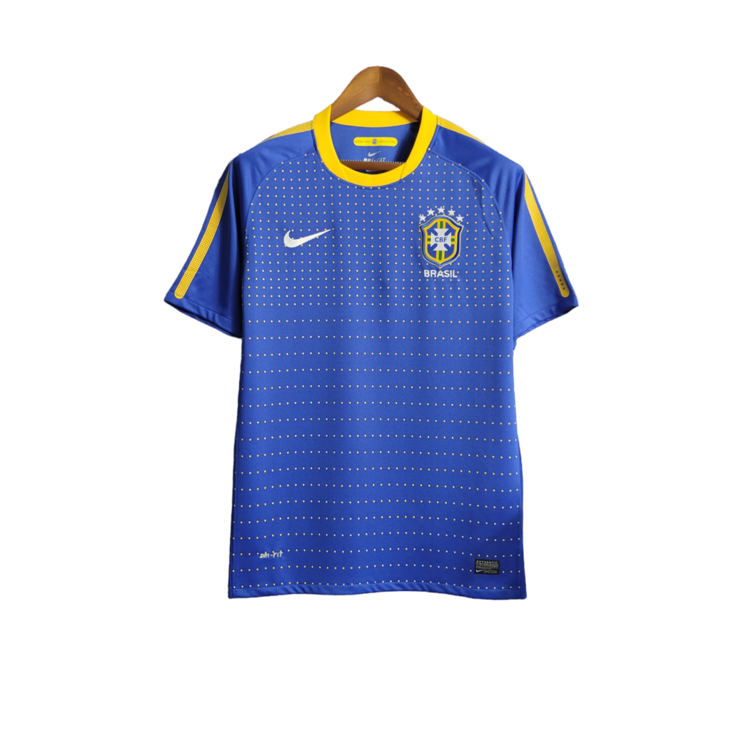 Camisa Seleção Brasileira II 2010 RetrÓ Nike - Azul com detalhes em amarelo