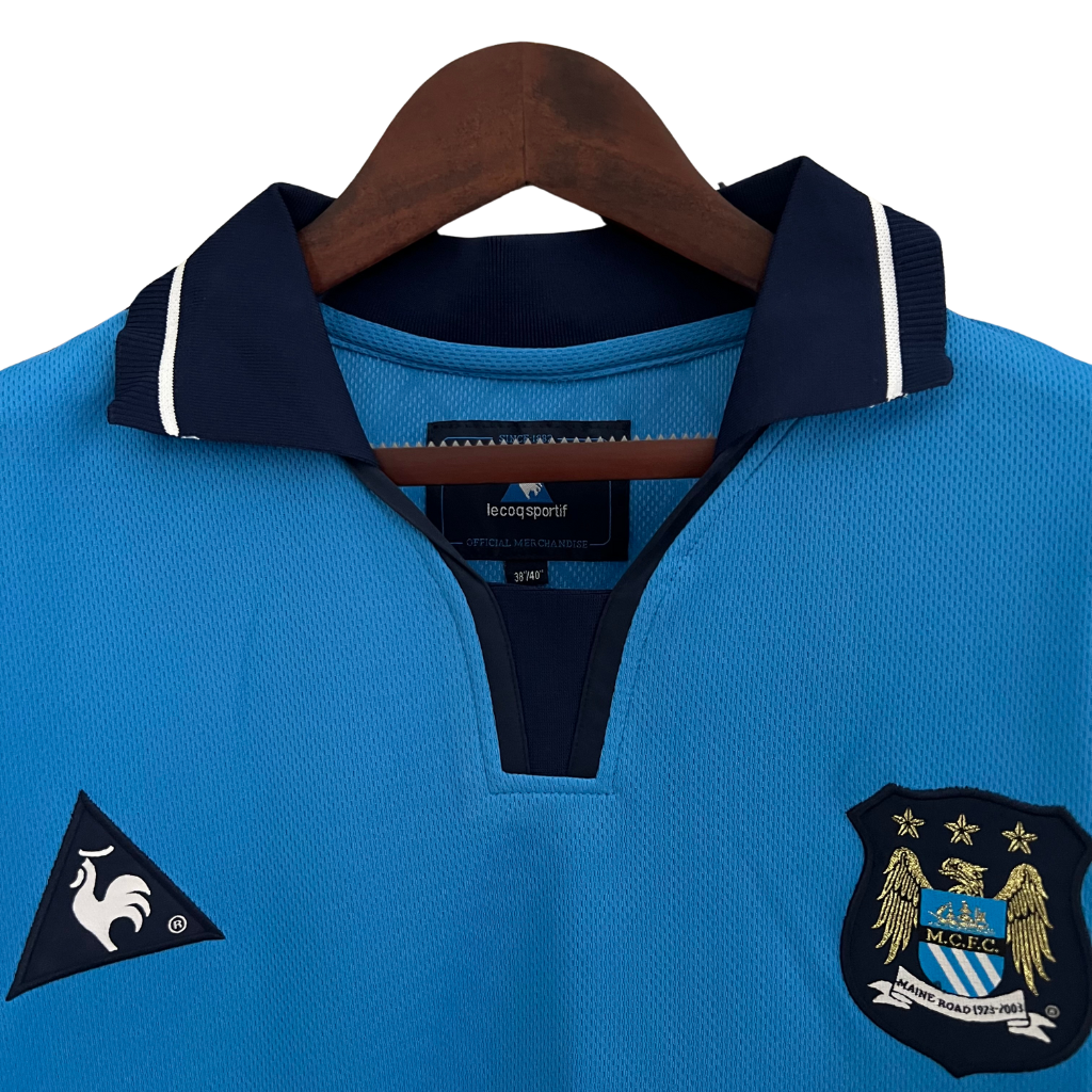 Camisa Manchester City 2002/2003 - Retrô - Azul