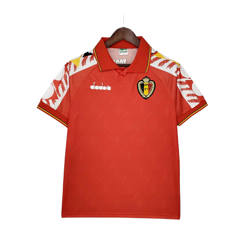 Camisa Seleção da Bélgica 1995 - Retrô Diadora - Vermelha