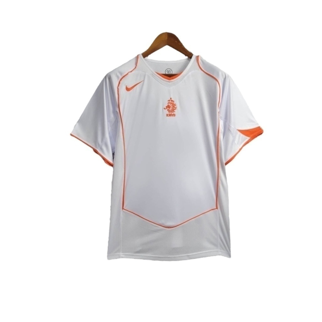 Camisa Seleção da Holanda II 2004 - RetrÓ Nike - Branca com detalhes em laranja