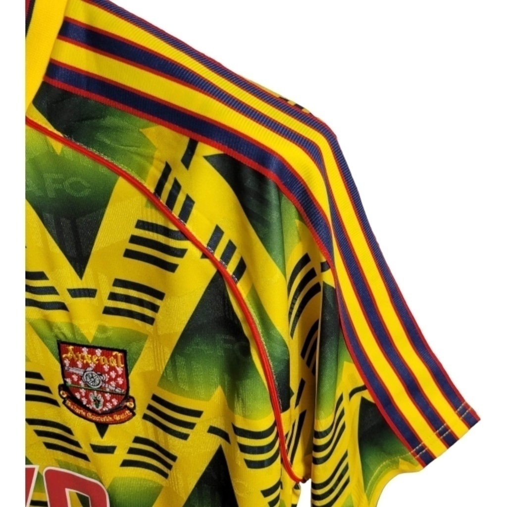Camisa Arsenal II 1991/1993 - Retrô Adidas - Amarela com detalhes em verde e vermelho