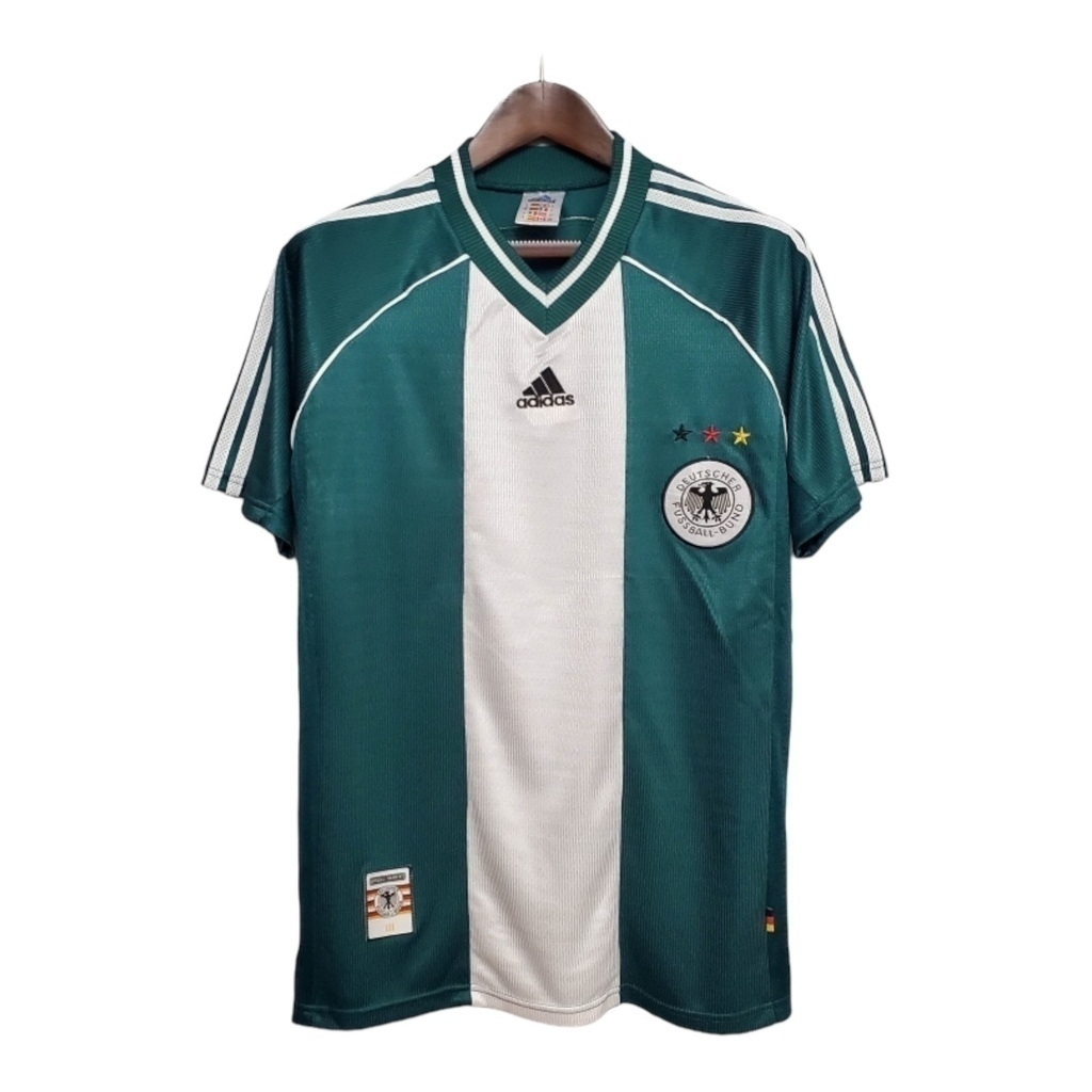 Camisa Seleção da Alemanha II 1998 - RetrÓ Adidas - Branca e verde