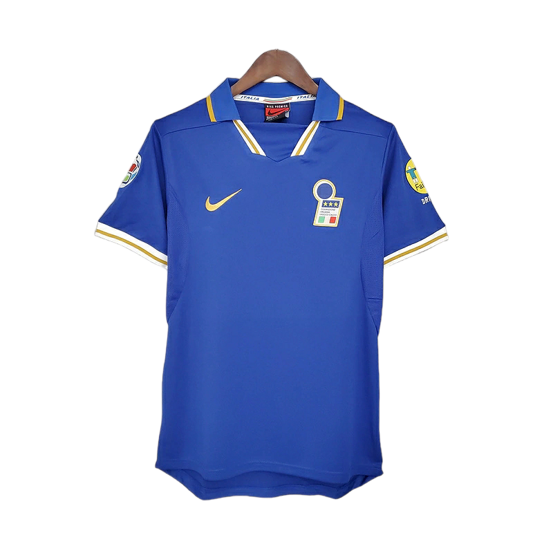 Camisa Seleção da Itália I 1996 - Retrô Nike - Azul