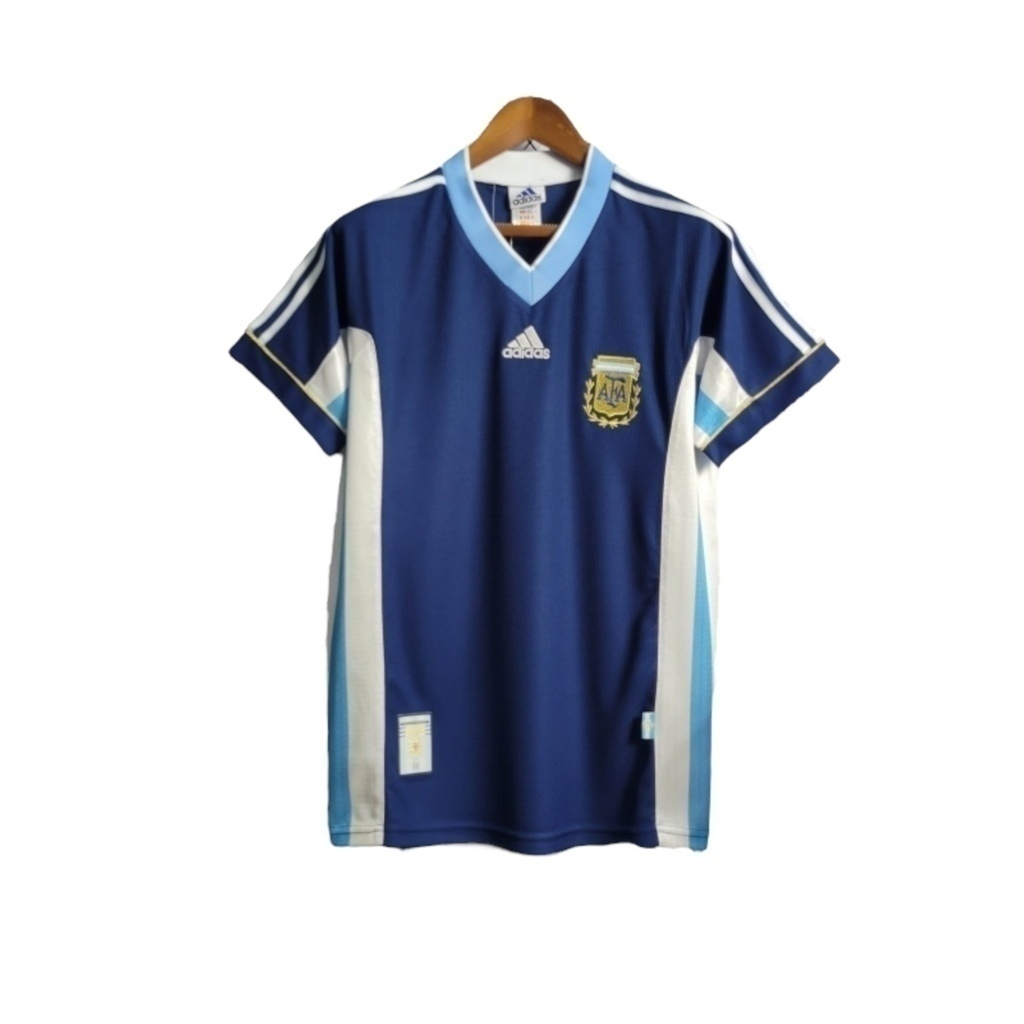 Camisa Seleção da Argentina II 1998 - RetrÓ Adidas - Azul com detalhes em branco