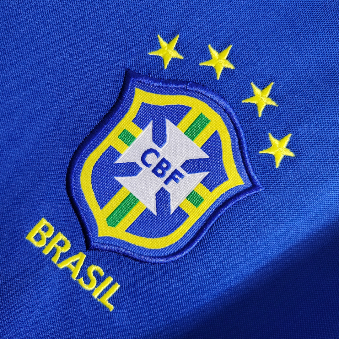 Camisa Seleção Brasileira II 1998 - Retrô Nike - Azul com detalhes em branco
