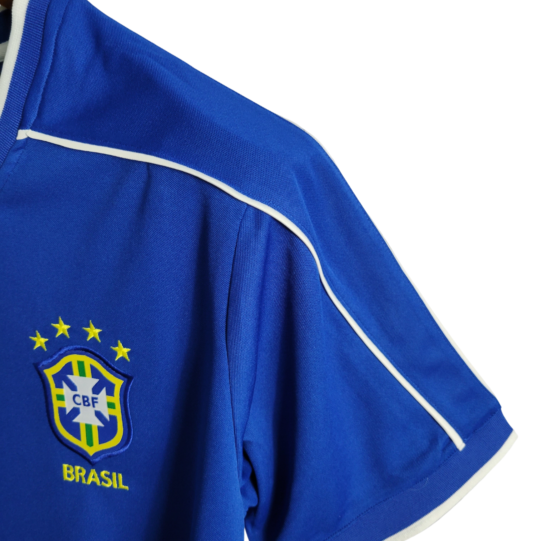 Camisa Seleção Brasileira II 1998 - Retrô Nike - Azul com detalhes em branco