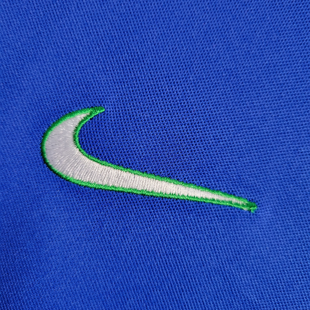 Camisa Seleção Brasileira II 1998 - Retrô Nike - Azul com detalhes em branco