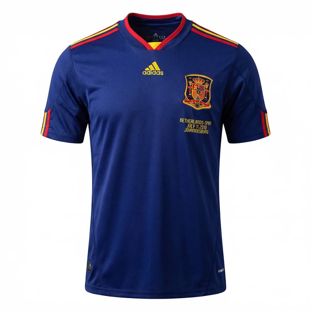 Camisa Seleção da Espanha II 2010 - Retrô Adidas - Azul