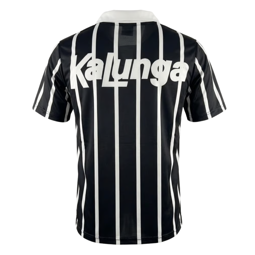 Camisa Corinthians II 1990 - Retrô Finta Masculina - Preta com detalhes em branco