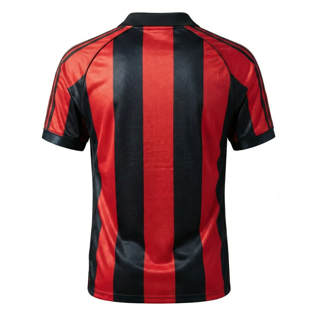 Camisa AC Milan I 1998/1999 - Retrô Adidas - Vermelha e preta