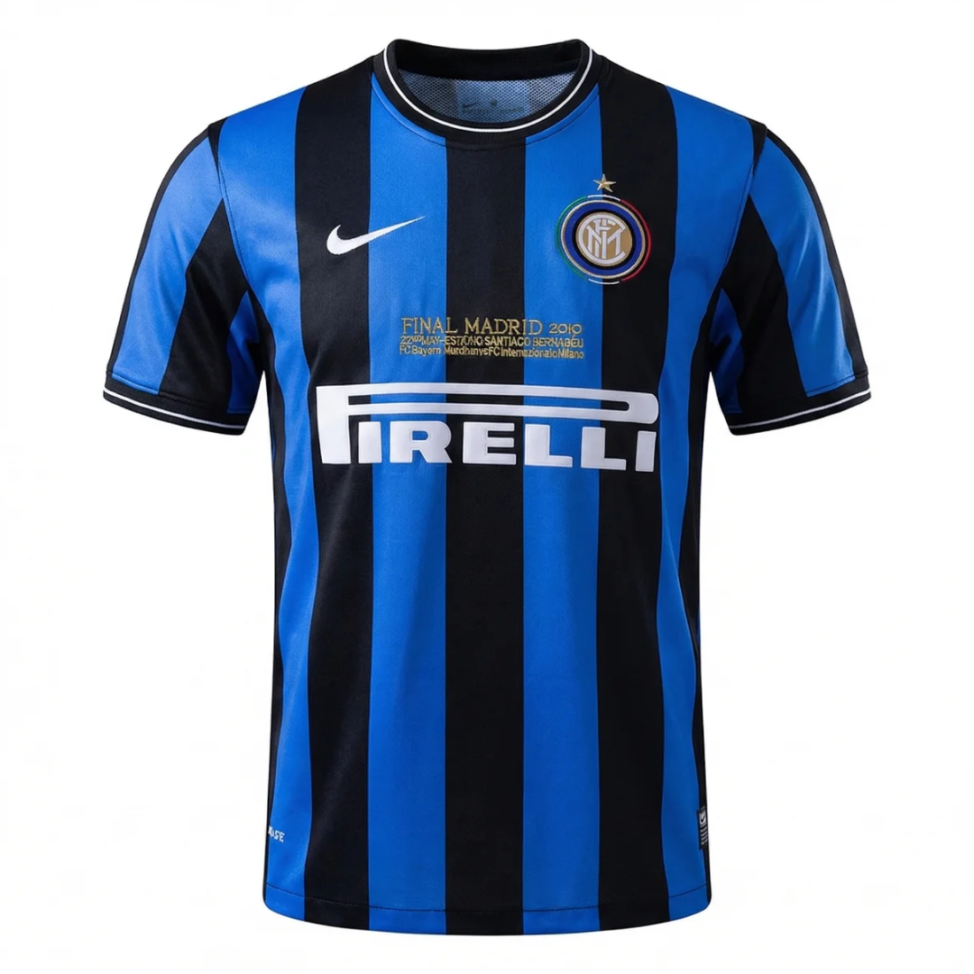 Camisa Inter de Milão I 2009/2010 - Retrô Nike - Azul e preta
