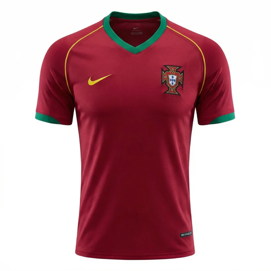 Camisa Seleção de Portugal I 2006 - Retrô Nike - Vermelha com detalhes em amarelo e verde