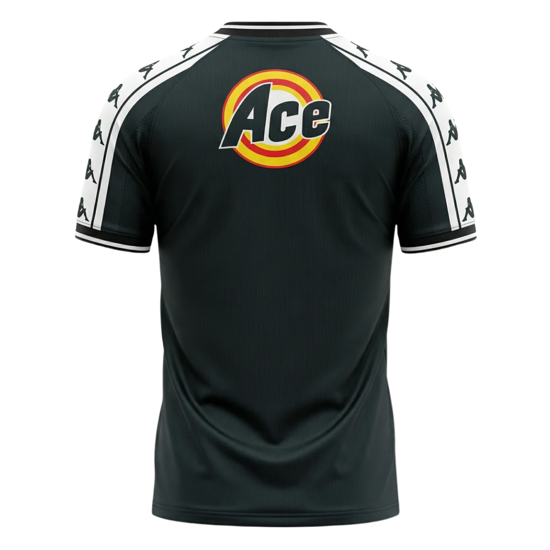 Camisa Vasco da Gama I Retrô 2000 - Retrô Kappa Masculino - Preta com faixa branca e detalhes em amarelo e vermelho