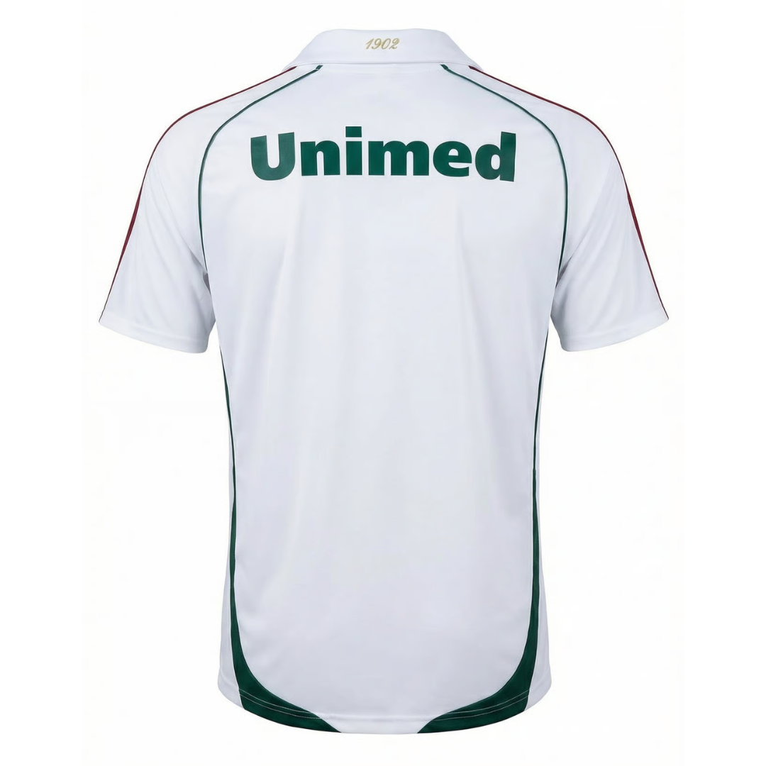 Camisa Fluminense II 2009/2010 - Retrô Adidas - Branca com detalhes em verde e grená