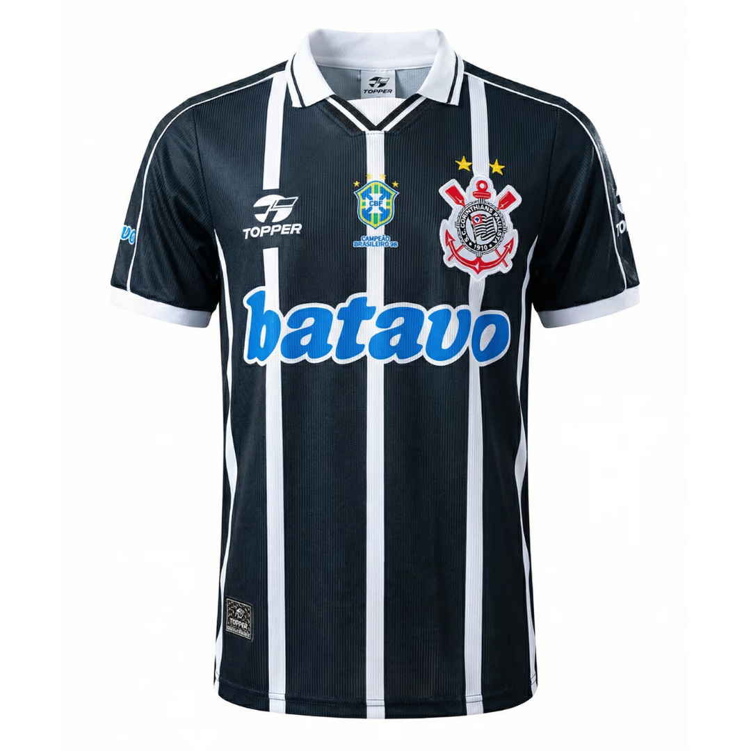 Camisa Corinthians II 1999/2000 - Retrô Topper Masculina - Preta