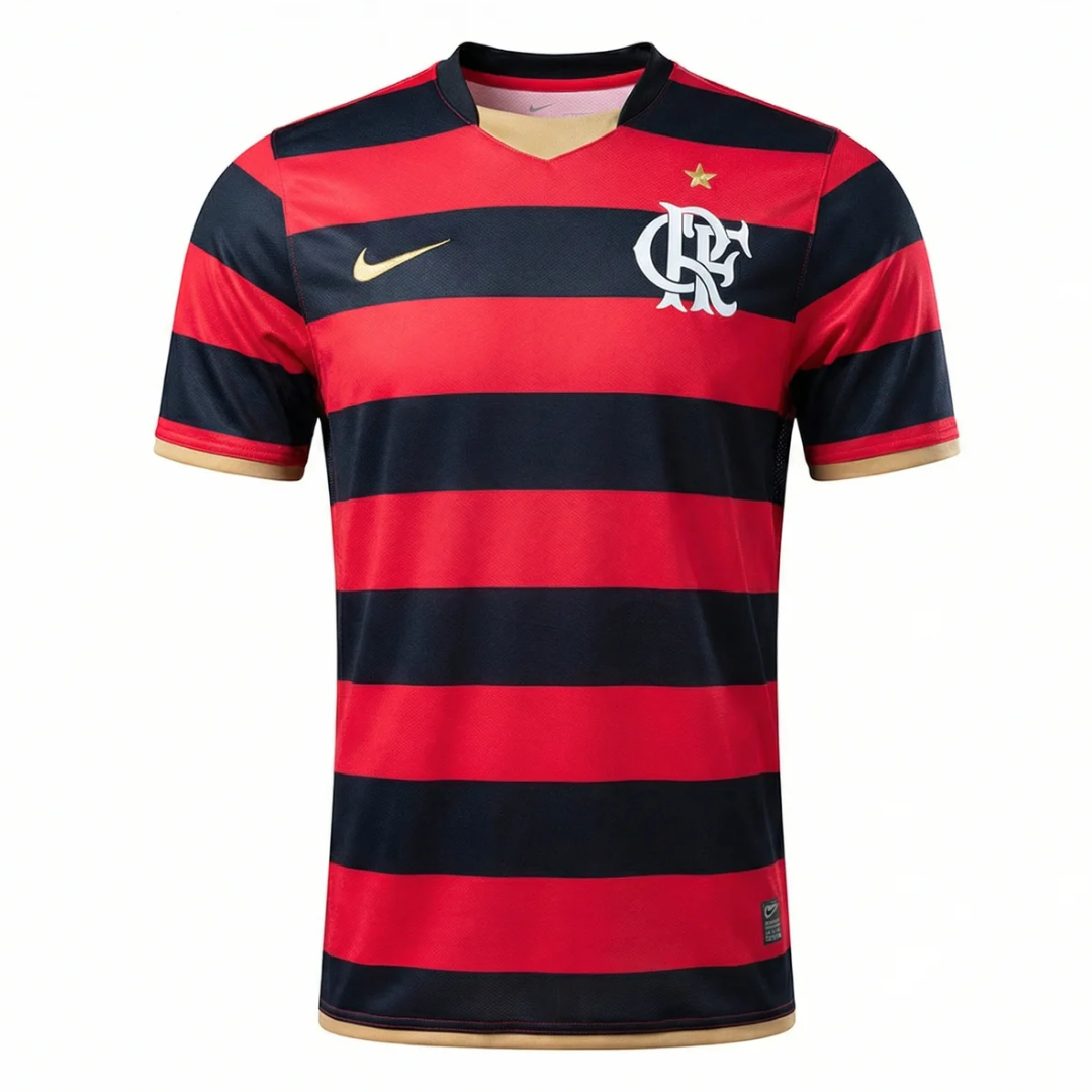 Camisa Flamengo I 2008/2009 - Retrô Nike - Vermelha com detalhes em Preto e amarelo