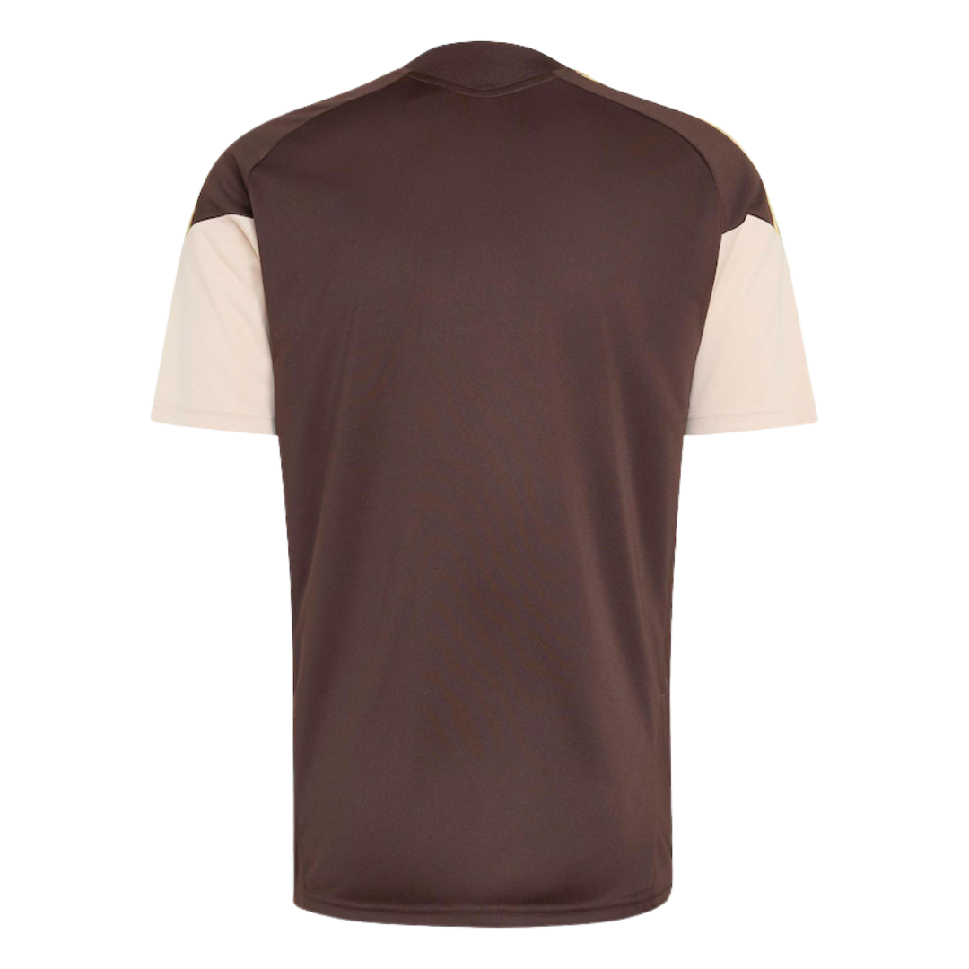 Camisa Flamengo Treino Comissão 26/27 - Torcedor Adidas Masculina - Marrom com detalhes em bege