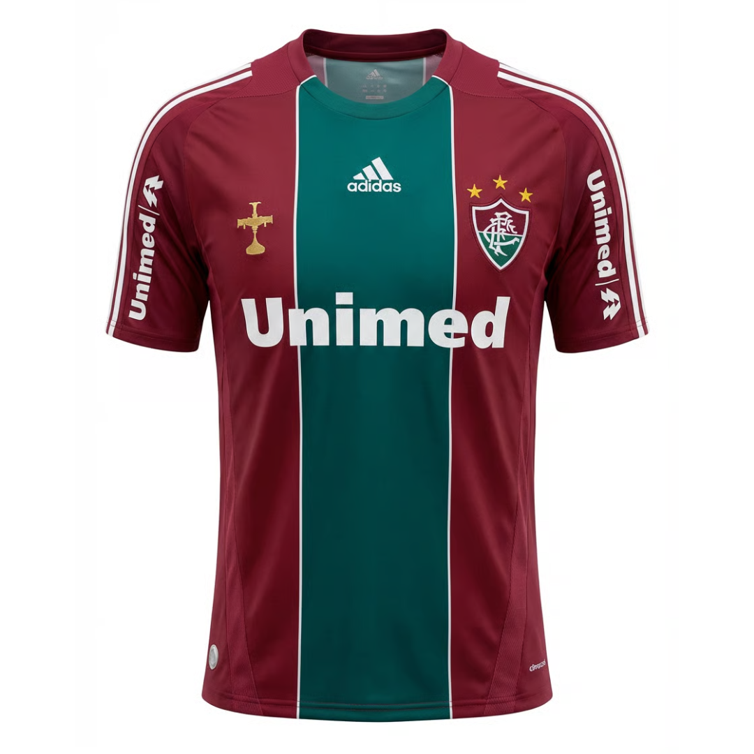 Camisa Fluminense I 2010 - Retrô Adidas - Vermelha com detalhes em branco