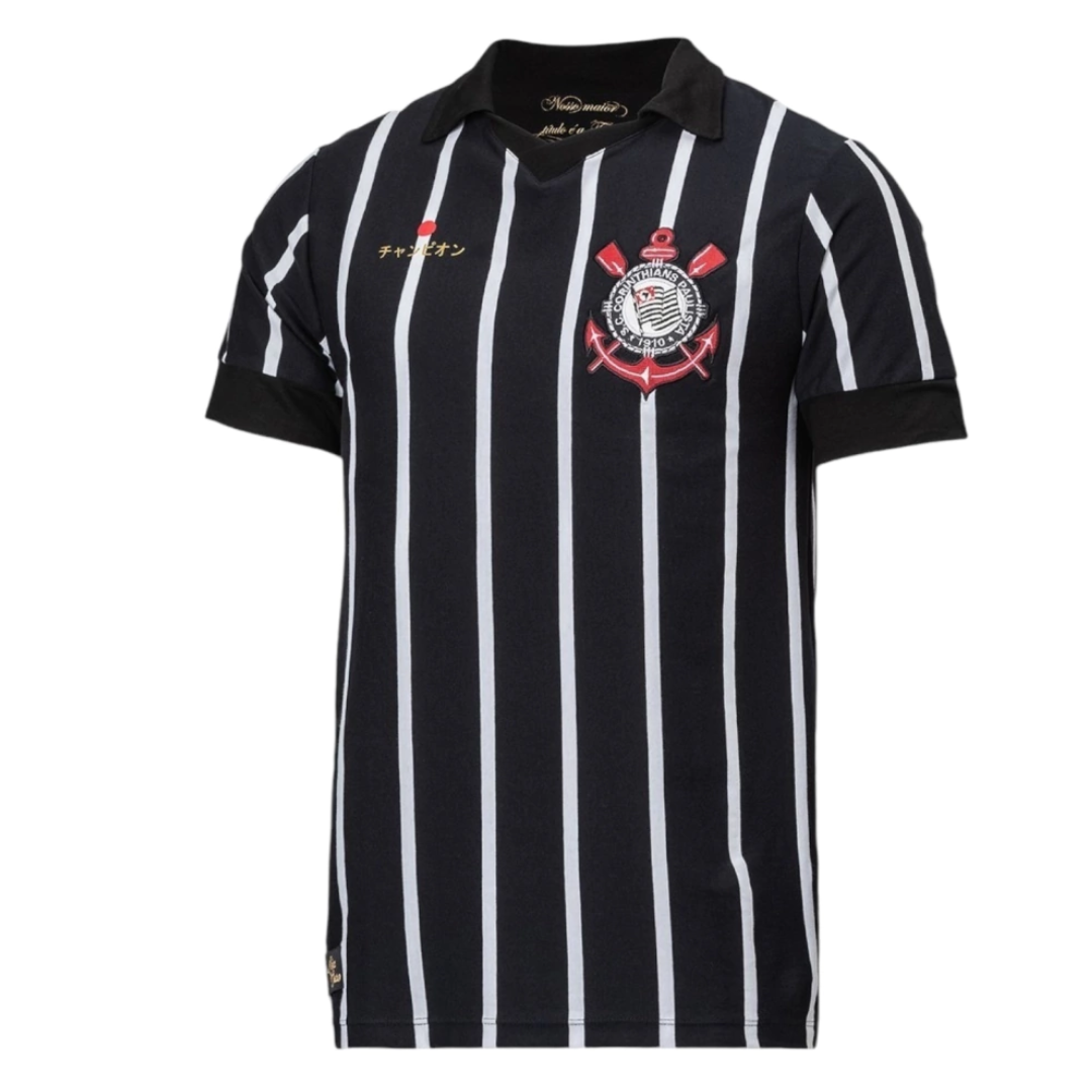 Camisa Corinthians Comemorativa Campeão Mundial 2012 - Retrô Masculina - Preta