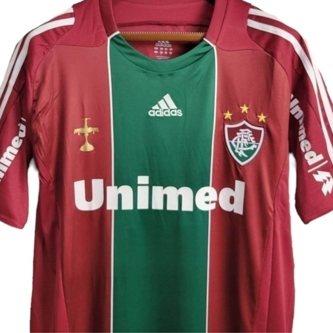 Camisa Fluminense I 2010 - Retrô Adidas - Vermelha com detalhes em branco