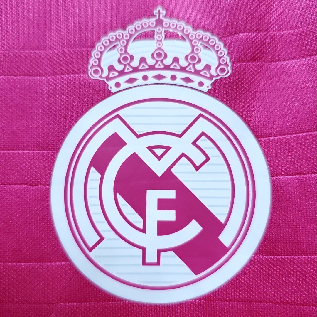 Camisa Real Madrid II 2014/2015 - Retrô Adidas - Rosa com detalhes em branco