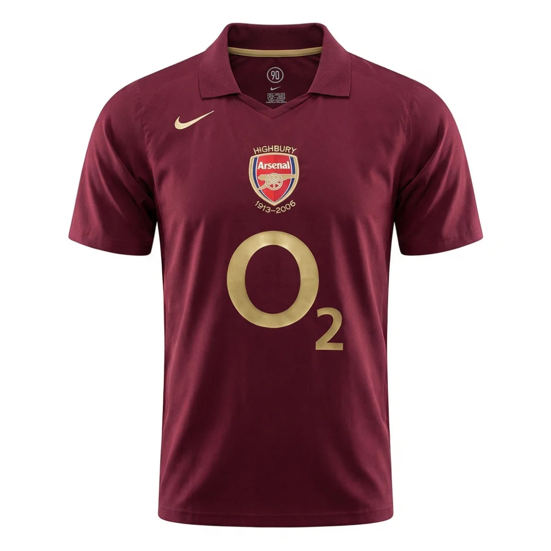 Camisa Arsenal I 2005/2006 - Retrô Nike - Vinho