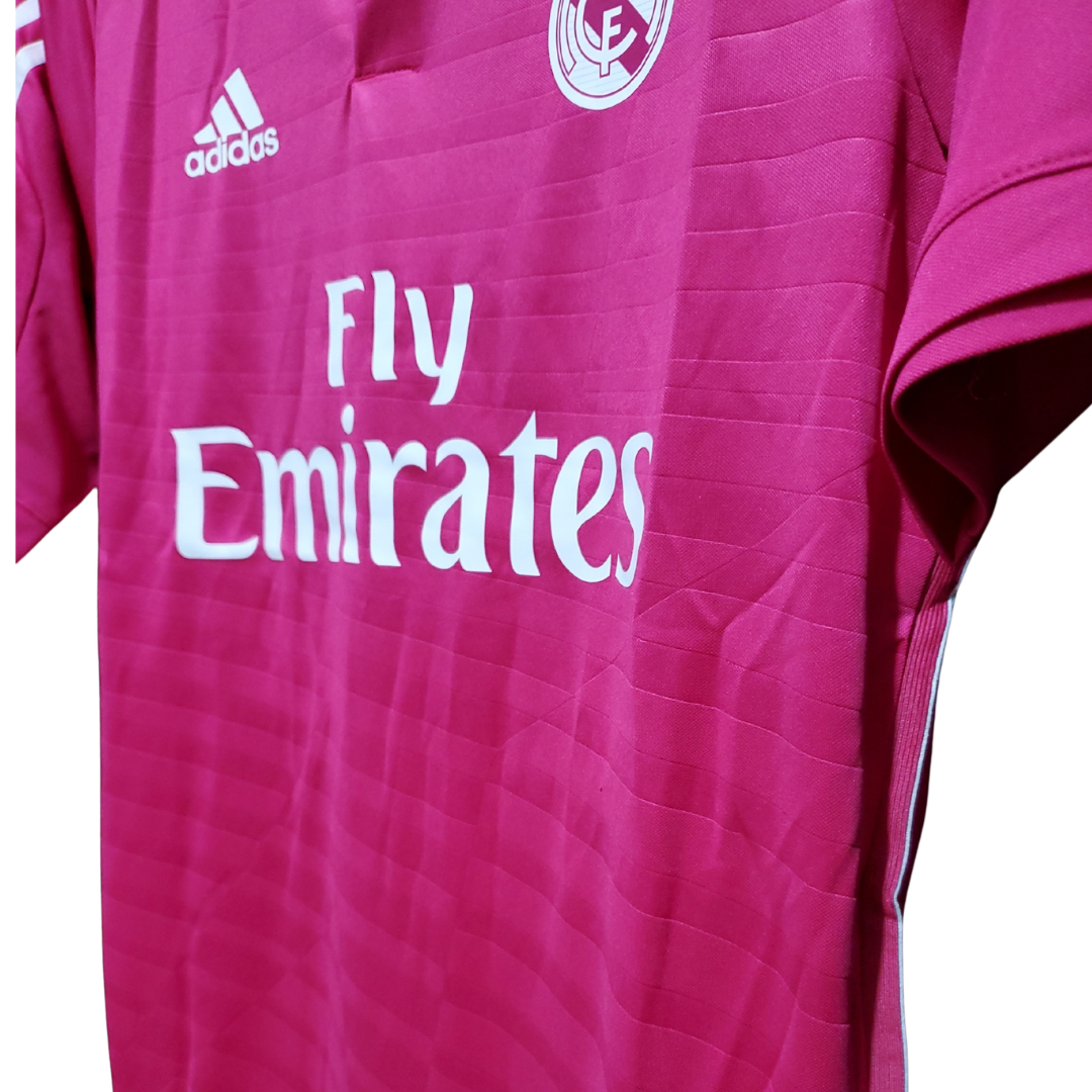 Camisa Real Madrid II 2014/2015 - Retrô Adidas - Rosa com detalhes em branco