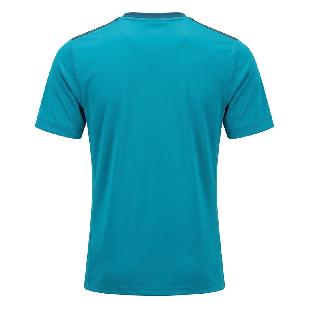 Camisa Real Madrid II 2017/2018 - Retrô Adidas - Verde água com detalhes em azul